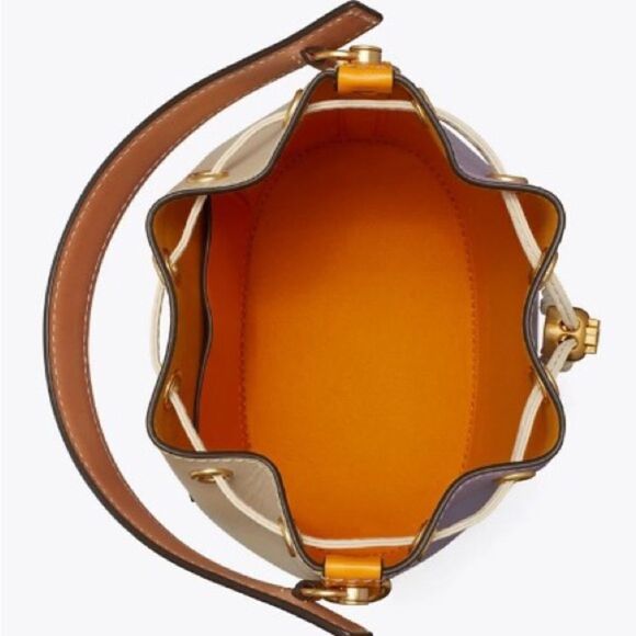 Tory Burch T Monogram Color - Block Bucket Bag, Thistle‎ Mix, Style 88157 - Picture 14 of 16